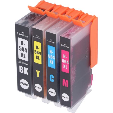 Cartouche d'encre haute capacité, impression fluide et nette, couleurs résistantes, pack de remplacement pour HP Photosmart, noir, cyan, magenta, jaune (1/5)