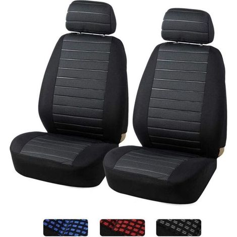 Housses de Siège de Voiture Avant Universelles 2 pièces, Tissu Couvre-Siège Auto Compatible avec Airbag, Adaptable à la Plupart des Voitures, Camionnettes, SUV et Camions - Gris (1/5)