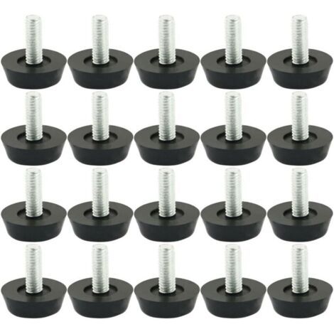 20 piezas de tornillos deslizantes para bases de mesas y sillas de ajuste de muebles, 22 mm x M6 x 20 mm