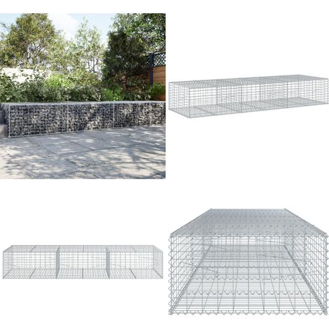 vidaXL Panier gabion avec couvercle 300x100x50 cm fer galvanisé (1/5)