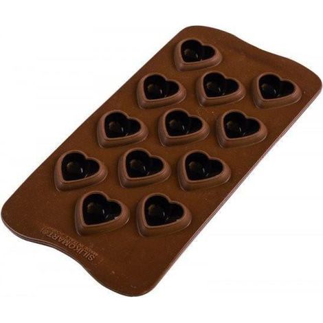 Moule à chocolat - SILIKOMART - My Love - 100% silicone alimentaire - 12 cavités - Effet 3D