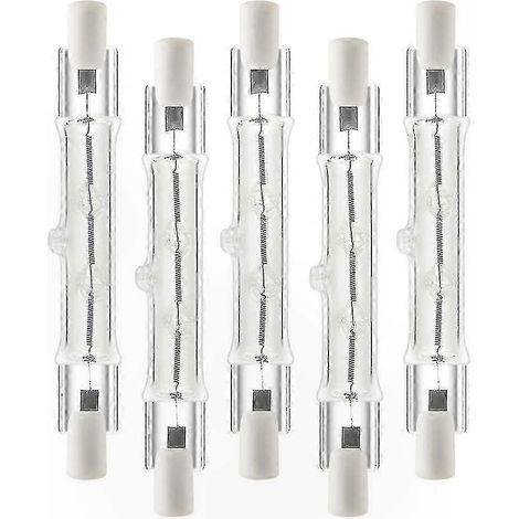 Pack de 5 Ampoules Halogènes R7s 118mm, 300W 230V Variateur Linéaire pour Éclairage de Chantier (1/5)