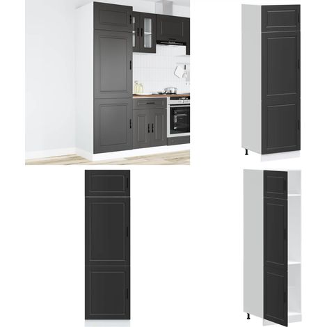 Mueble de cocina Porto de madera contrachapada negro - Muebles de cocina - Almacenamiento de cocina