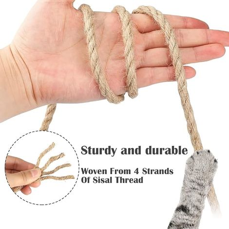 Sisal Rope 6 mm x 164 ft for Cat Tree Replacement Rope for Cat Scratching Post Natural for Home Garden Decoration DIY and Repair (1/4)