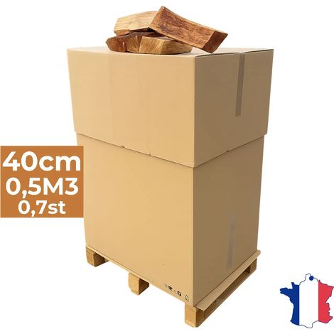 J'ENVOIE DU BOIS - Bois de Chauffage 40cm - Palette de 0,5m3 - Bûches Extra sèches (étuvées) - Poêle, Insert cheminée, brasero, Barbecue, Four à Pizza - Mélange Bois durs (hêtre, chêne, frêne) (1/5)