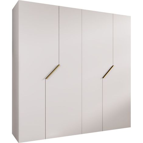Armoire Hartford 595, Blanc, 202x200x52cm, Portes d'armoire: Avec des charnières, Nombre d'étagères: 0 (1/5)