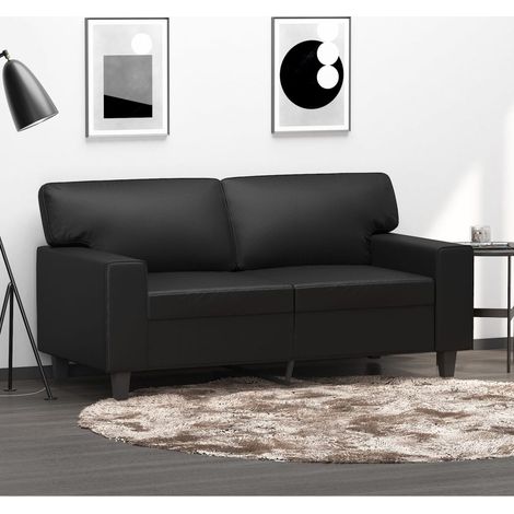 Divano a 2 Posti Nero 120 cm in Similpelle vidaXL