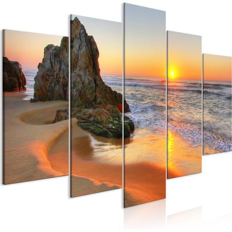 Quadro - Meeting at Sunset (5 Parts) Wide - 100x50 (1/4)