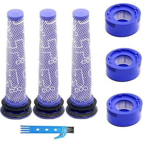 Vorfilter und 3 HEPA-Nachmotorfilter für Dyson V7 V8 Staubsauger, Ersatz-Vorfilter.