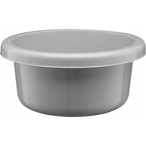Bac à linge, en plastique, rond, universel, gris, 18 L, 1 pièce.