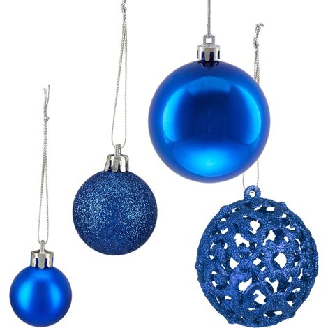 Set di 150 palline di Natale decorative glitterate appendibili 4 x 3 cm in polistirolo rosso 130014323