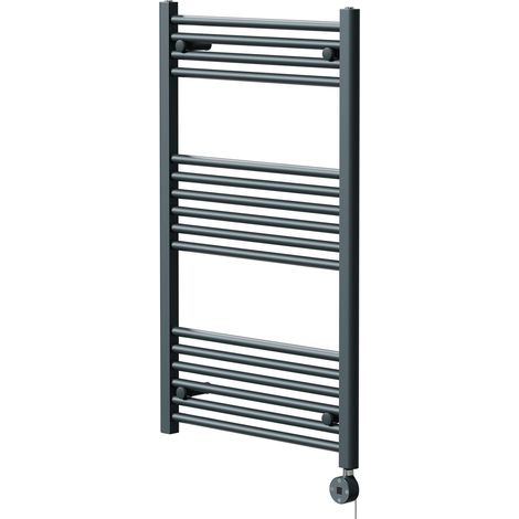 Pizarro Anthracite 1000mm x 600mm Straight Digital Thermostatic Electric Heated Towel Rail (1/5)
