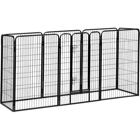 Recinto modulare per cuccioli facile da montare 60,5 x 76,5 x 235 cm in acciaio nero 130005493