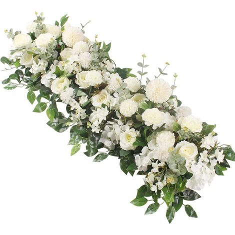 White Rose Floral Row for Wedding Aisle Decor (1/2)
