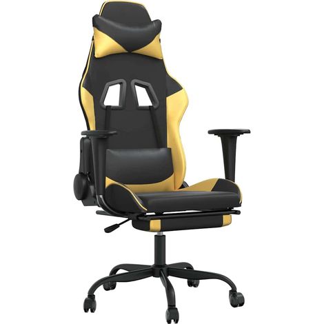 Maison Exclusive - Sedia da Gaming con Poggiapiedi Nero e Oro in Similpelle (1/5)