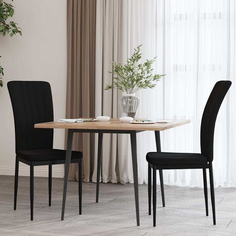 vidaXL Sillas de comedor 2 unidades terciopelo negro (1/5)