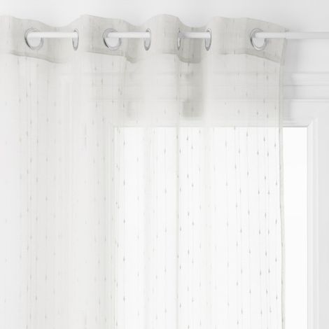 Voilage tissé Plumetis Anissa 140 x 240 cm Atmosphera - Ivoire