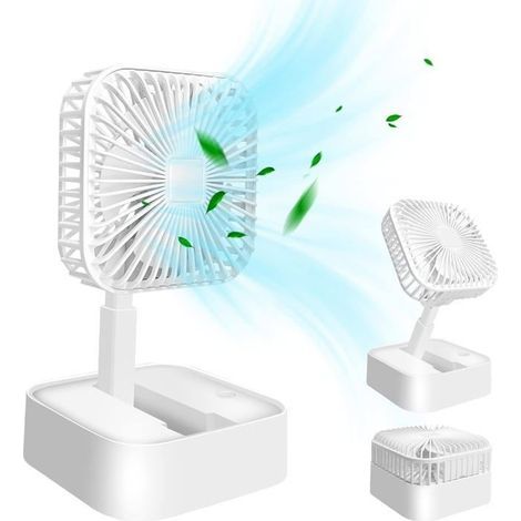 USB-Ventilator, Mini-Tischventilator, wiederaufladbarer Akku (1200 mAh), 3 Geschwindigkeitsstufen (1/5)