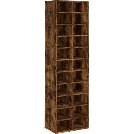 Zapatero madera contrachapada roble ahumado 54x34x183cm vidaXL