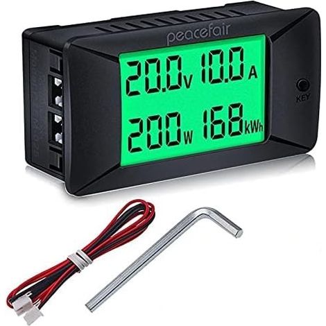 Compteur d'énergie électrique PZEM-025, 0-300V, 0-50A, shunt intégré, largement utilisé dans les batteries de camping-car/voiture 12V/24V/48V, écrans LCD (1/5)