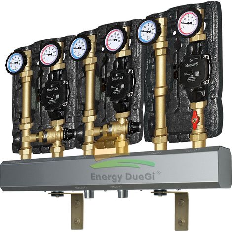 Gruppo di rilancio alta e due gruppi bassa temperatura con collettore di distribuzione - portate sino a 2 m3/h e 50 Kw (1/5)