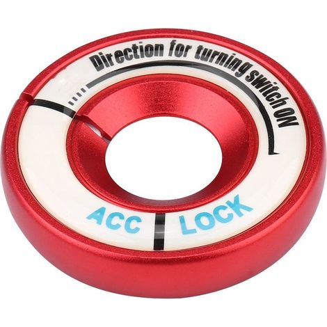 Jeffergarden Anneau de commutateur d'allumage lumineux de voiture, garniture de couvercle de trou de clé circulaire pour Golf 4 5 6 Jetta Bora rouge