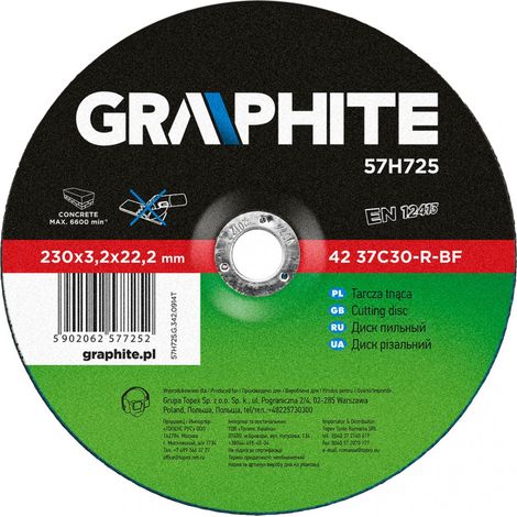 Disco de corte de piedra 230 x 3,2 x 22,2 mm Grafito 57H725 (1/2)