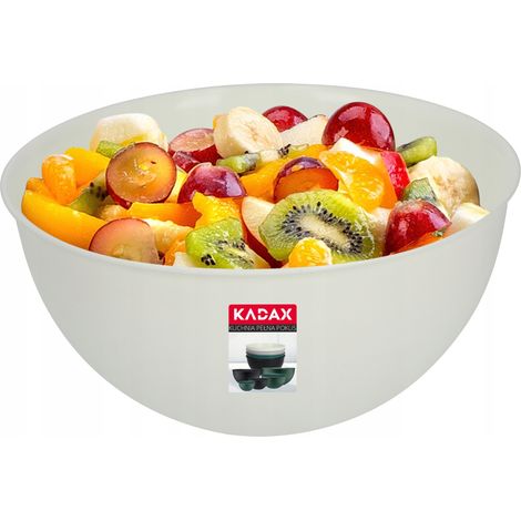 KADAX Schüssel aus Kunststoff, Salatschüssel, 5L, creme