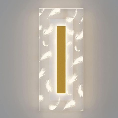 Applique Murale Intérieure LED, 20W Lampe Murale en Acrylique lumière chaude 3000K, Modern Design Decor Luminaire Mural pour Salon, Chambre, Couloir, Salle de Bain (or) (1/5)