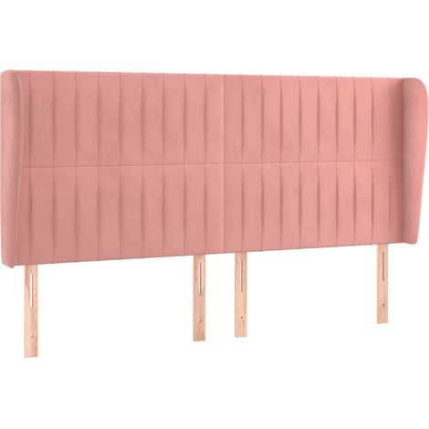 Maison Exclusive - Cabecero con orejas de terciopelo rosa 203x23x (1/5)