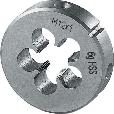 Filière métrique à pas fin, HSS, Filetage : M10, Pas 1,00 mm, Ø extérieur x hauteur 30 x 11 mm