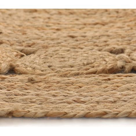 Maison Exclusive - Tappeto in Juta Intrecciata con Design 90 cm Rotondo