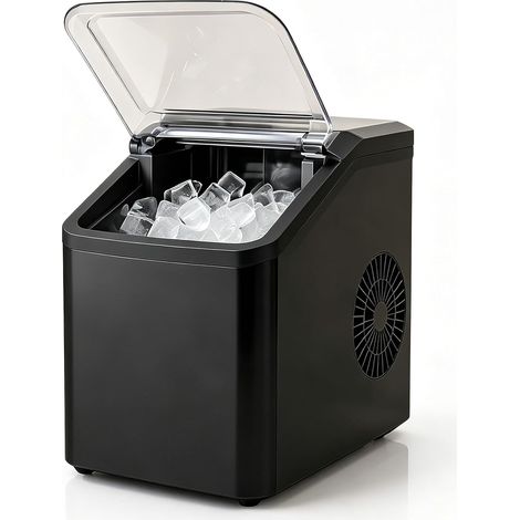 CCYKXAComptoir de Machine à Glaçons, 9 Cubes en 6 Minutes, Deux Tailles de Glace Machine à Glace Autonettoyante et Intelligente, 12 Kg en 24 Heures(Black) (1/5)