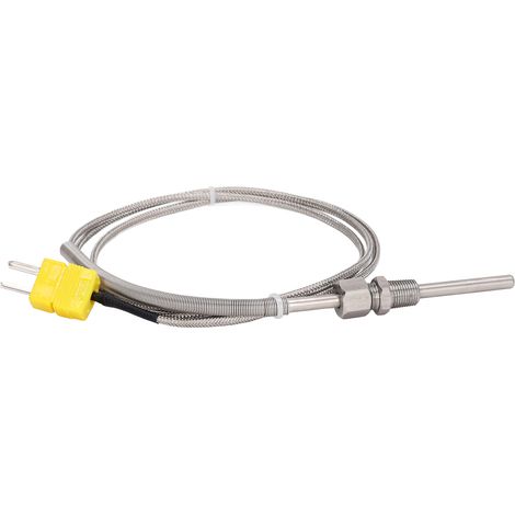 Sonde thermocouple de type K, capteur de température, détecteur, jauge, filetage NPT 1/8", longueur 80 mm, 1 mètre, fiche mâle jaune (1/5)