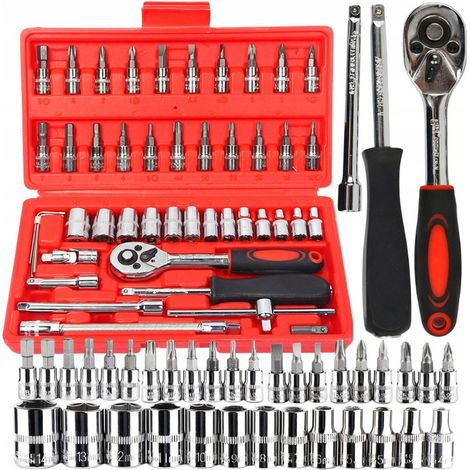 SET DI CHIAVI A BUSSOLA 46 PEZZI CACCIAVITI TORX CHIAVI A ESAGONALI CON CUSTODIA