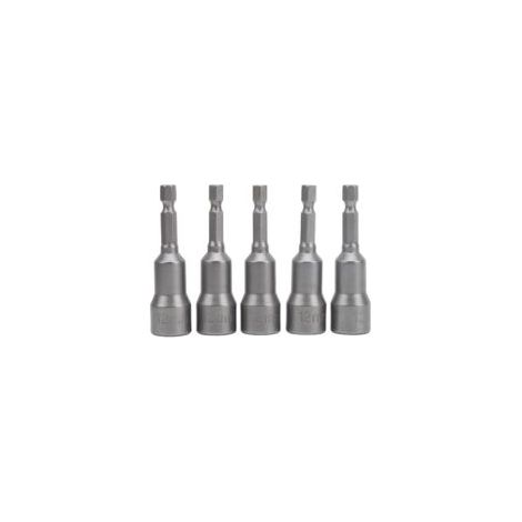 Lot de 5 douilles hexagonales de 12 mm en acier au chrome-vanadium avec poignées magnétiques pour perceuse-visseuse (1/5)