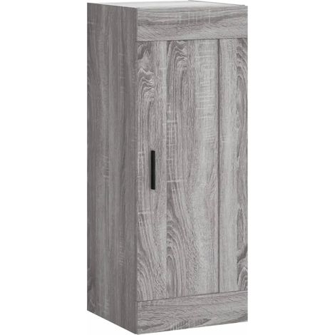 Armario de pared de almacenamiento elegante 34,5 x 34 x 90 cm space-saving diseño contemporáneo de madera contrachapada gris 020048961 (1/5)