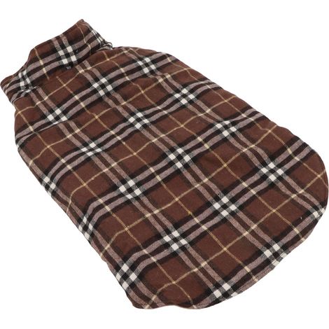 Manteau d'hiver sans manches pour chien, en polyester et coton doux, idéal pour l'automne et les grands chiens, coloris café à carreaux, taille 4XL. (1/5)