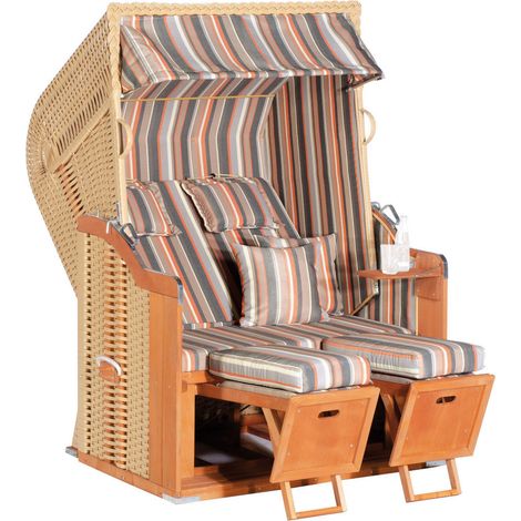 Strandkorb Rustikal 250 PLUS PVC-KS beige, Nord. Fichte