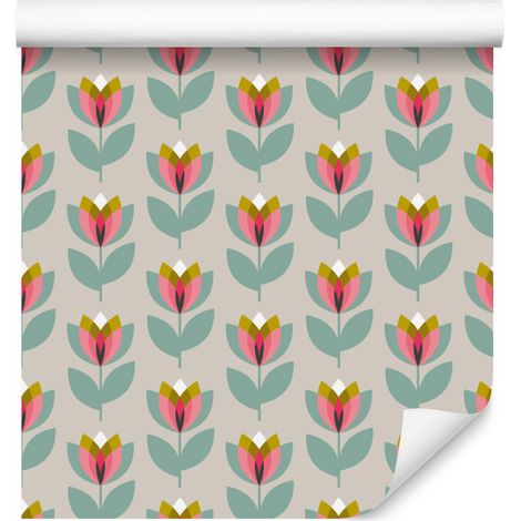 Tapete mit Blumen- und Naturmotiven im skandinavischen Stil für Wohn- und Schlafzimmer, 50x1000 (1/5)