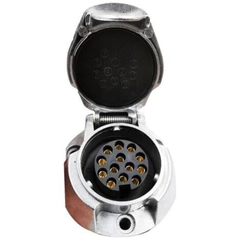 Connecteur femelle de remorque 12V en alliage d'aluminium, prise à 13 broches pour caravanes standard UE - (1/4)