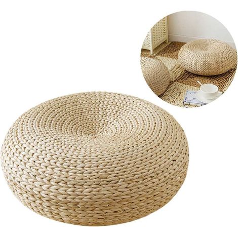 1 Coussin de méditation en rotin, fait main, épais, matériau naturel, pour salon et fenêtre (1/5)