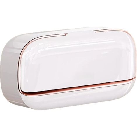 Porte-savon blanc, 5,323,912,3 cm, monobloc, fixation murale sans perçage, style haut de gamme pour salle de bain/toilettes. (1/5)