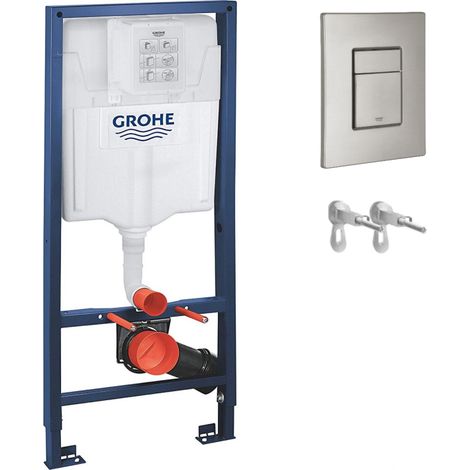 Cisterna empotrada kit completo Rapid SL GROHE. bastidor y pulsador supersteel con anclajes (1/5)