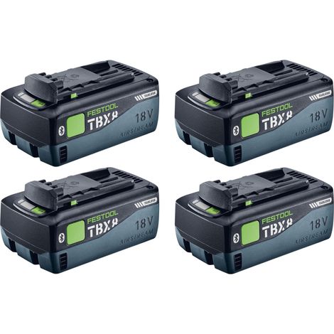 Juego de baterías Festool 4x BP 18 Li 8.0 HP-ASI batería 18 V 8.0 Ah ( 4x 578746 ) 8000 mAh Li-ion con indicador de nivel de carga