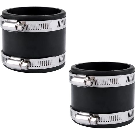 2 manchons flexibles noirs pour le contrôle de la poussière avec pinces en acier inoxydable 6,3 cm caoutchouc tuyau vide, connecteurs PVC Noir-2pcs 6.2cm6.4cm (1/5)