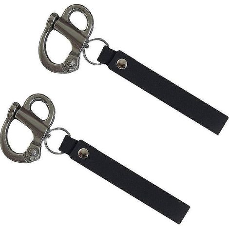 Lot de 2 manilles à dégagement rapide pour masque avec poignée en cuir pour pompiers (1/5)