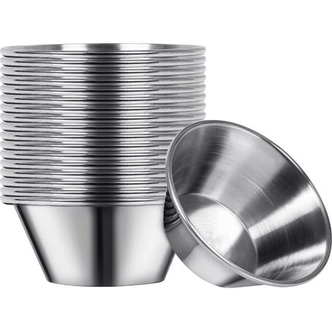 18-teiliges Edelstahl-Becherset für Dips und zum Servieren, 44 ml – silberfarben (1/5)