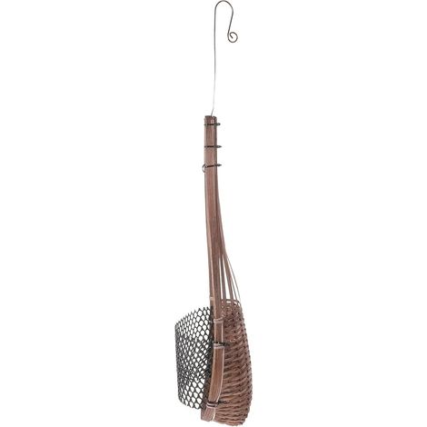 Panier suspendu marron pour plantes, pot de fleurs fonctionnel en bambou tressé, forme unique (1/5)