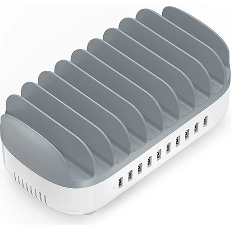 Estación de carga inteligente Orico DUK-10P-V1 con 10 puertos USB-A - Blanca